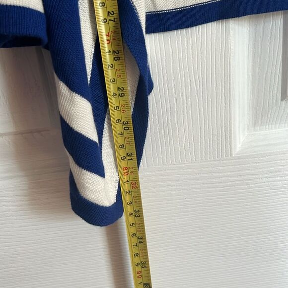 Covington Women’s Cascade Cardigan size S/C Blue & White Stripes Open Front NWT - Picture 7 of 11